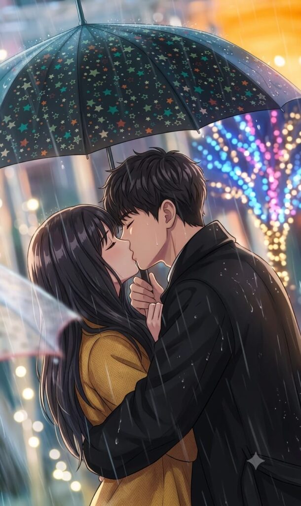 " Romantic Love Story: My Home in Your Eyes"(Subham and Damini). 4 "Couple Kissing Under Umbrella"